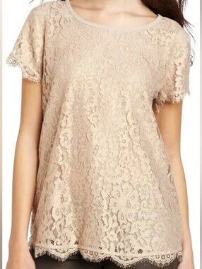 NWT Joie Marella Metallic Lace Top